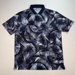 Under Armour Iso-Chill Polo Men L Blue Palm Loose Stretch Golf Performance Shirt